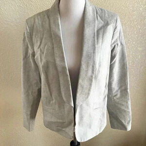 Helene Berman x Anthropologie Gray Metallic Threads Cotton Blazer: 10